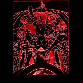 Акриловый светильник-ночник Манки Д. Луффи 2 (Monkey D. Luffy) красный tty-n000921