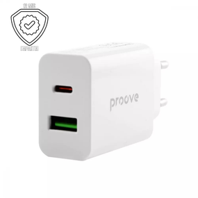 Сетевое зарядное устройство Proove Rapid 20W (Type-C+USB) белый, блочок зарядки