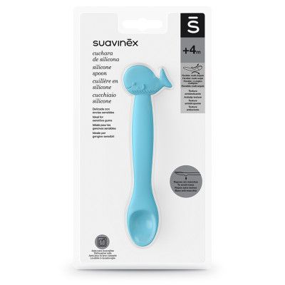 Набір дитячого посуду Suavinex Ложка силіконова, блакитний кит (401352) | Зображення 2