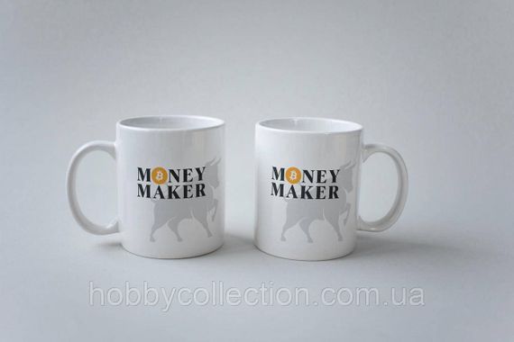 Кружка з принтом "Money Maker" 330 мл Біла | Зображення 3