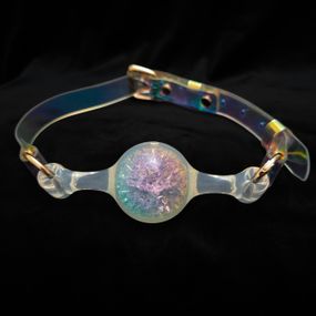 Кляп-кулька прозора UNIVIBE з різнобарвним каменем, силіконовий Sex Aura