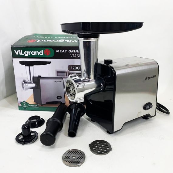 М'ясорубка електрична з нержавіючої сталі VILGRAND V1212MG сталева 1200 Вт | Зображення 7