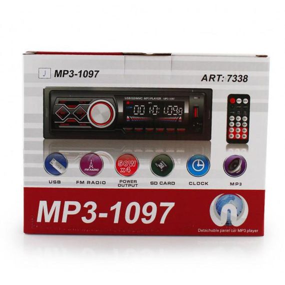 Автомагнітола MP3-1097 BT ISO зі знімною панеллю | Зображення 1