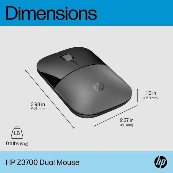 Мишка HP Z3700 Dual Wireless/Bluetooth Silver (758A9AA) | Зображення 5