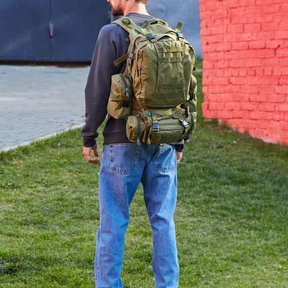 Сумка - підсумок тактична поясна Tactical військова, сумка нагрудна з ременем на плече 5 літрів кордура хакі QO-74 | Зображення 6