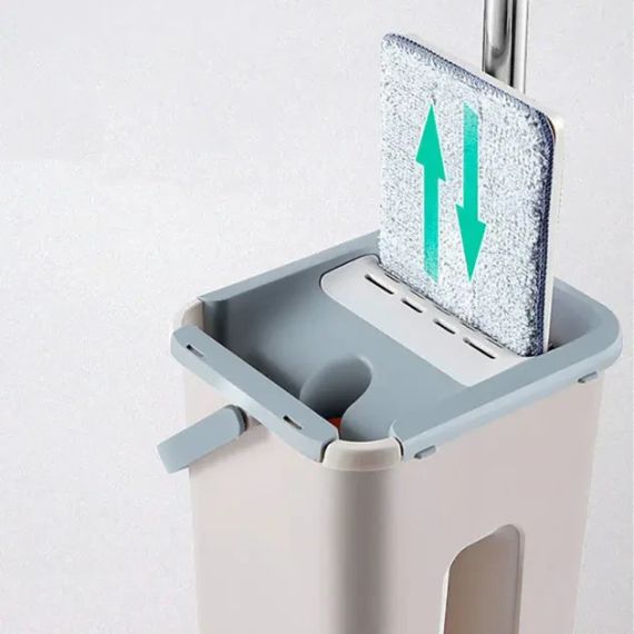 Швабра с ведром и самоотжимом , Spin Mop Scratch Cleaning 360, швабра лентяйка 6 л | Зображення 4