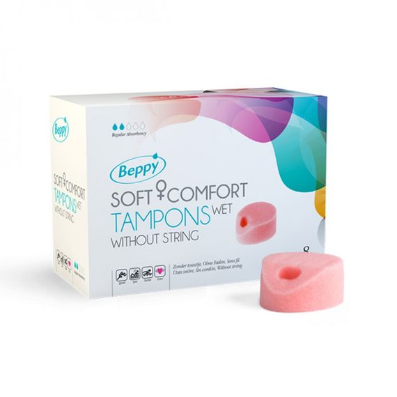 Безнітієві тампони для сексу та спорту BEPPY - WET TAMPONS, 8 шт | Зображення 1