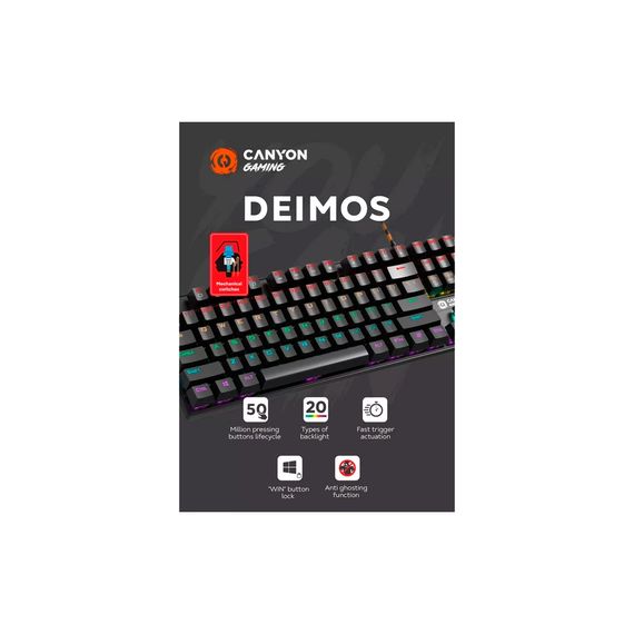 Клавіатура Canyon Deimos GK-4 Rainbow LED USB UA Black (CND-SKB4-US) | Зображення 3