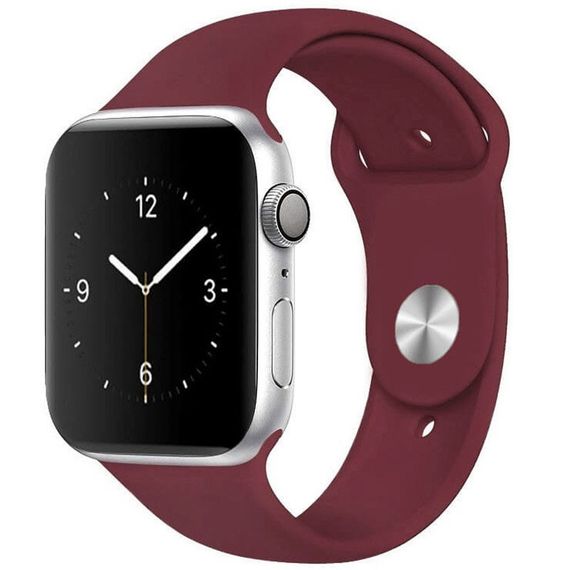 Силіконовий ремінець для Apple Watch Sport Band 38/40/41/42mm(ser.10) (S/M & M/L) 3pcs Бордовий / Plum