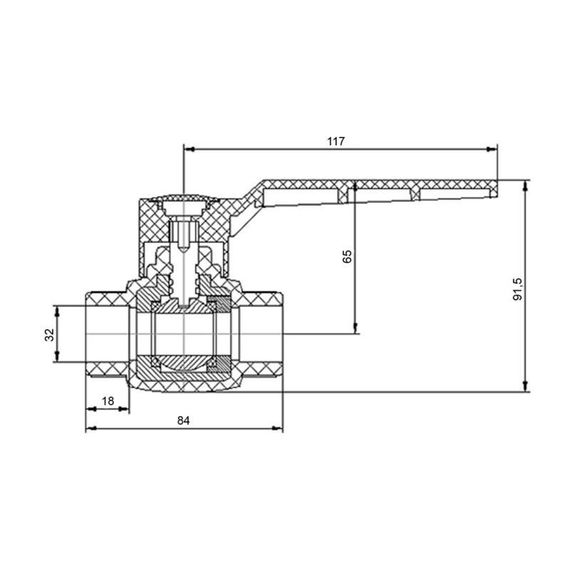 Кран шаровой Blue Ocean "Белый" 32 | Зображення 1