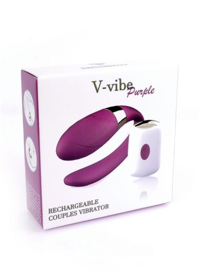 Вібратор для пар - V-Vibe Purple, USB, 7 Function, Remote Control Sex Aura | Зображення 5