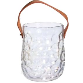 Ваза сумочка з ручкою 13×9.5×18 (см) декоративна скляна ваза для квітів 1.2 (л) Райдужний HP-19-153-6