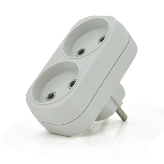 Розетка двійник без заземлення A202, White, Q18