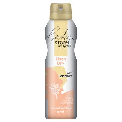 Женский дезодорант-антиперспирант LADY STORM для тела Linen Dry 150 мл
