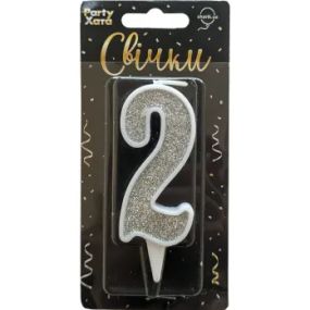 Свічка-цифра 2 Party Хата 1502-5821 Срібний shop (4823118903775)