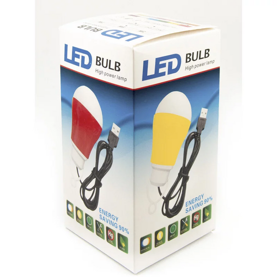 Портативна світлодіодна USB лампочка від повербанка світильник USB LED Лампа 5 Ват з кабелем 0.9 м Білий | Зображення 3