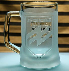 Подарочный бокал для пива  с гравировкой 670 мл лого шеврона12 бригада специального назначения «Азов»