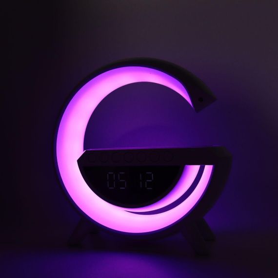 Лампа-нічник з бездротовою зарядкою, будильником та Bluetooth колонкою, BT-3401 / Настільна смарт лампа | Зображення 8