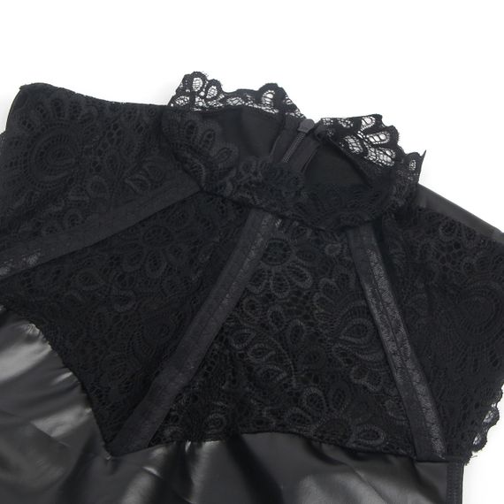 Платье с кружевом Star Night с имитацией винила, черное, S sexstyle | Зображення 4