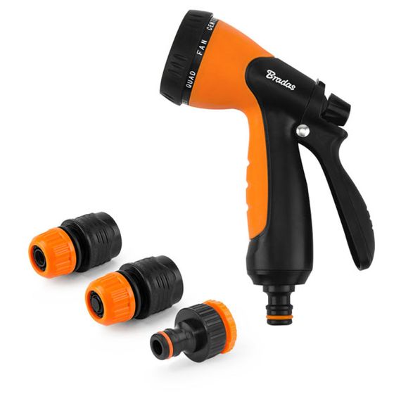 Пістолет Bradas BLACK LINE 8-функціональний з фурнітурою, комплект ECO-2068SET