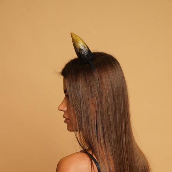 Рога дьявола маленькие, Золотистые с черным OKOVA sexstyle | Зображення 3