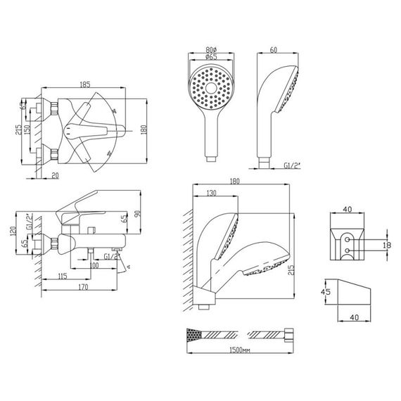 Змішувач для ванни Lidz (CRM) 19 46 006-1 New | Зображення 1