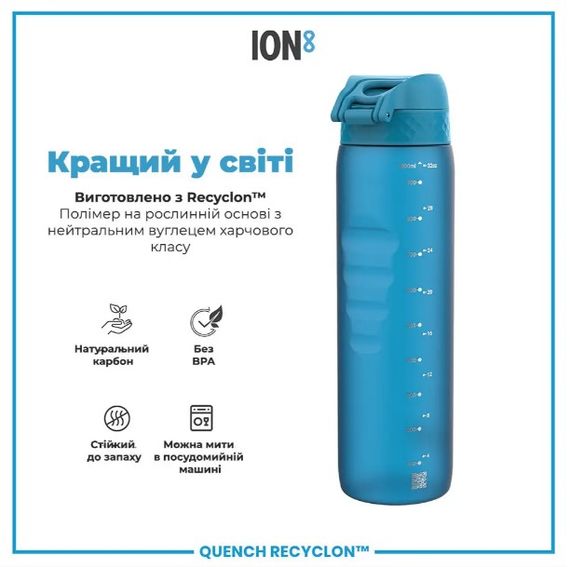 Пляшка для води ION8 1000 мл (ЕКО пляшка) BPA Free Blue (I8RF1000BLU) | Зображення 1