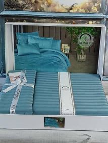 Постельное белье Romeo Line sky Сатин-страйп Хлопок Евро размер