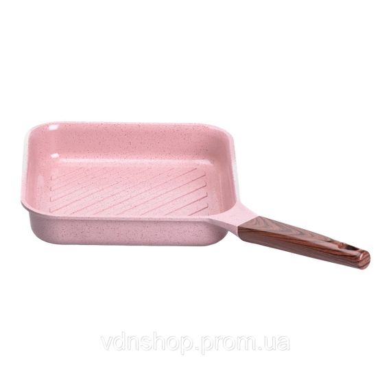Сковорода-гриль алюминиевая, квадратная, 2,5 л, с антипригарным покрытием, 24 см MGC Pink HP-4-438P | Зображення 3