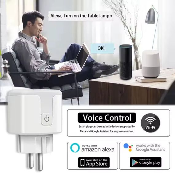 Розумна розетка із Wi-Fi та Bluetooth, 20А, із таймером та моніторингом розходу енергії | Зображення 2