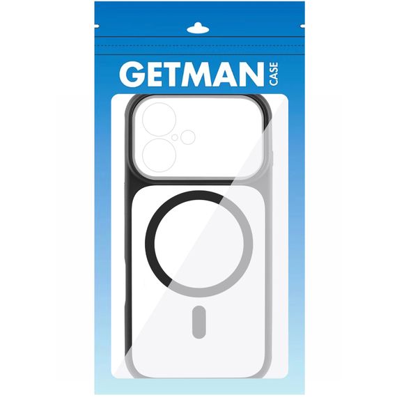 Чохол TPU+PC GETMAN Moon Clear with Magnetic Fit для Apple iPhone 17 (6.3") Black | Зображення 1