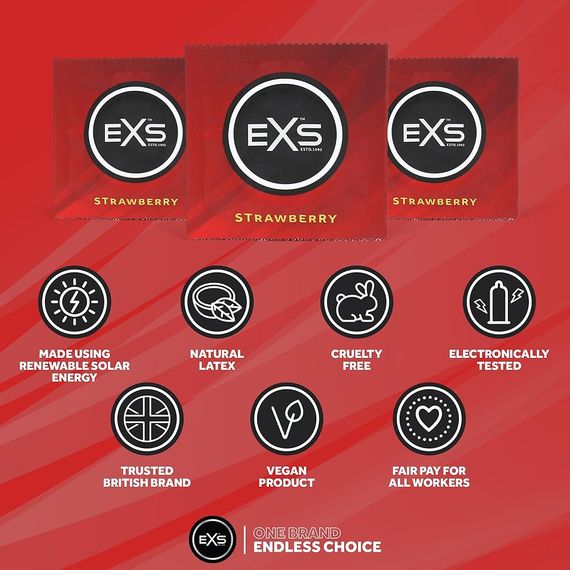 Презерватив - EXS Strawberry Flavour Condom, 1 шт. | Зображення 3
