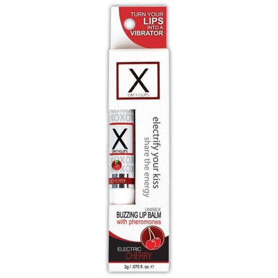 Стимулирующий бальзам для губ унисекс, вишня Sensuva - X on the Lips Cherry с феромонами, вишня | Зображення 1