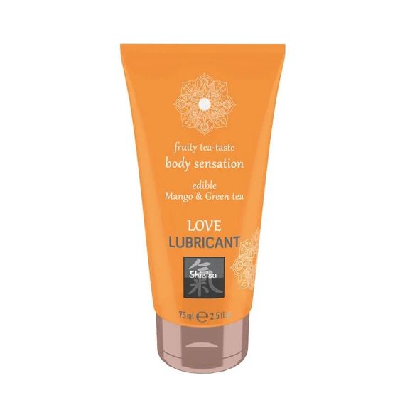 Лубрикант Shiatsu Love lubricant edible Mango& Green tea 75 мл. зі смаком манго та зеленого чаю Sex Aura