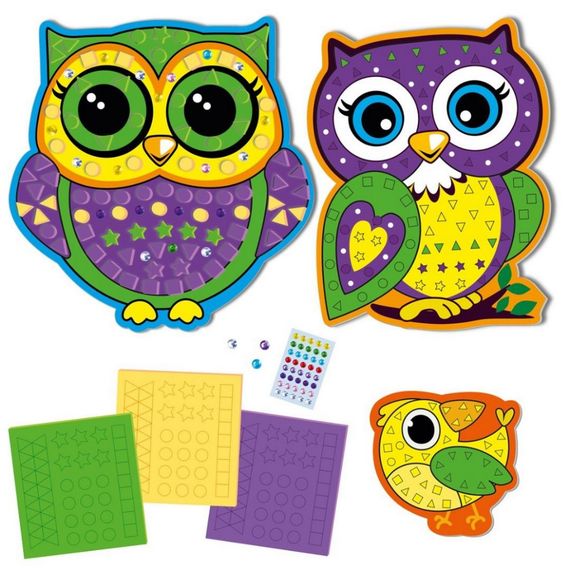 Набор для творчества "Мистические совы" VT4511-22 с мягкой мозаикой и стразами | Зображення 1