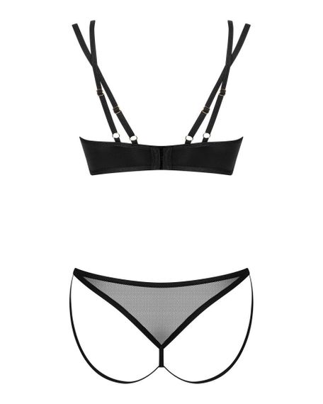 Комплект белья со вставками из сеточки, Nesari 2-pcs set, черный, XS/S Sex Aura | Зображення 3