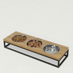 Миски на подставке для котов и маленьких собак Hollky Base Bar (3 × 0,45 л) Bar-54187-GRNT