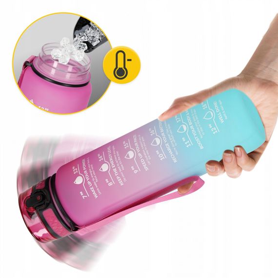 Пляшка для води спортивна 4FIZJO 1000 мл 4FJ0630 Pink/Sky Blue (P-5905973400770) | Зображення 5