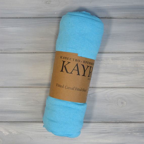 Простирадло 180х200+25см трикотаж на резинці Бірюзове