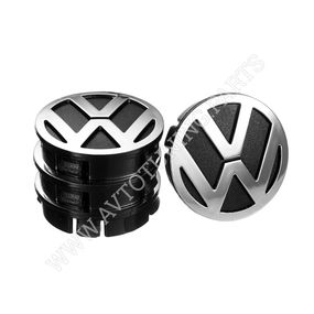Заглушка колісного диска VW 60x55 чорний ABS пластик (4шт.) 50007