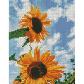 Алмазная мозаика "Подсолнухи в небе" HX493 30х40 см