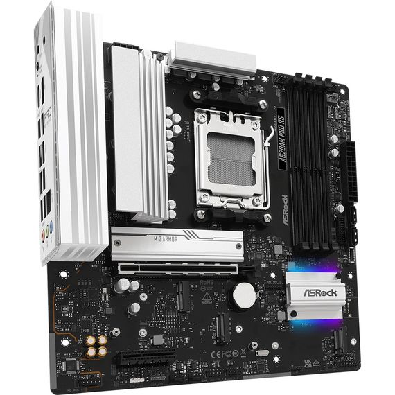 ASRock A620AM PRO RS (AM5/A620A, 4*DDR5, PCIex16, DP/HDMI, 2xSATA, 3xM.2, 2.5GLan, 8ch, mATX) | Зображення 3