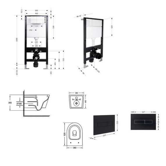 Готовое решение Qtap для ванной комнаты: подвесной унитаз Jay Ultra Quiet 520x360x320 + комплект инсталляции Standard (линейная | Зображення 1