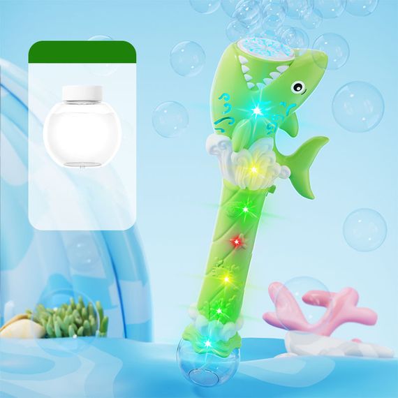Пистолет с мыльными пузырями H038 Shark + bottle 50ml Green | Зображення 1