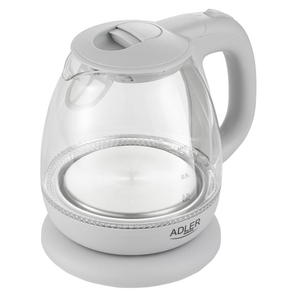 Електрочайник скляний Adler AD 1283 сірий 1 л, 1100 Вт, з підсвіткою | Зображення 2