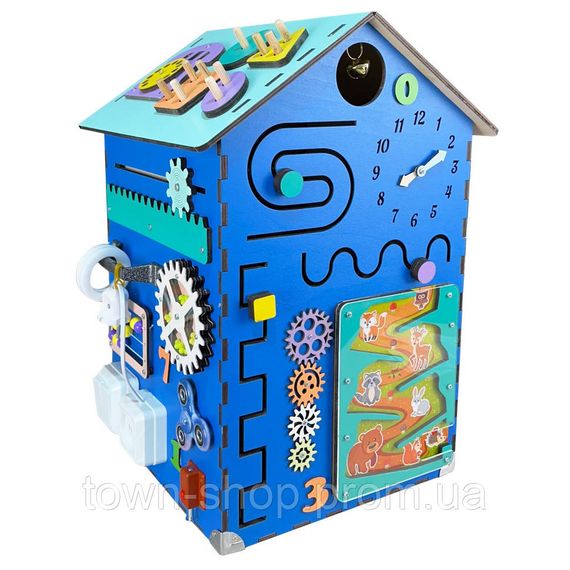 Развивающая игрушка Бизикуб "Дом" TG200222 голубой, 55х30х30 см