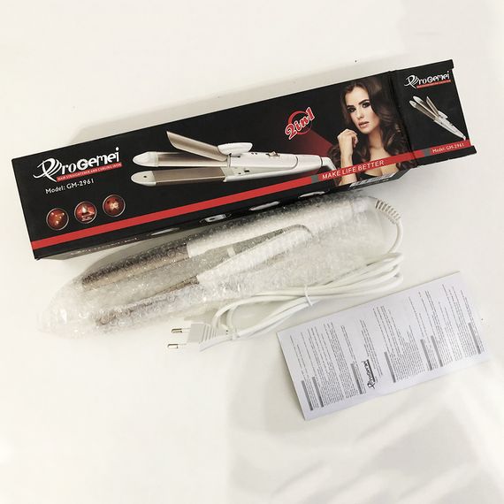 Щипці прасок для волосся GEMEI GM-2961, стайлер для завивки, прилад для завивки волосся, праска | Зображення 3