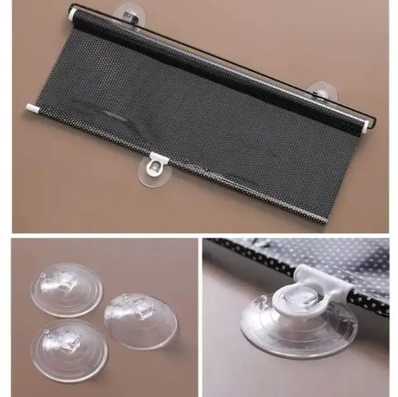 Рулонная солнцезащитная шторка на пластиковые окна 125х68см, Черная | Зображення 5