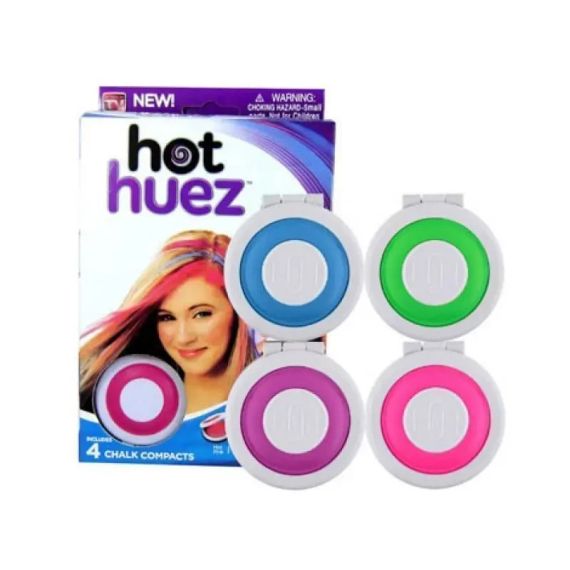 Кольорові крейди для фарбування волосся Hot Huez 4 кольори | Зображення 1
