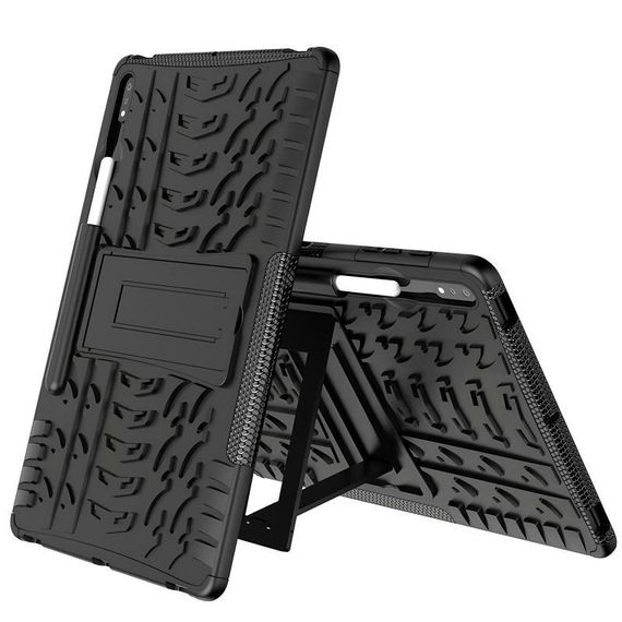 TPU+PC чохол Protector Stand для Samsung Galaxy Tab S9 / S9 FE / S10 FE (Pen slot) Black | Зображення 1